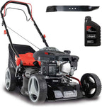 Scheppach Benzin Rasenmäher MS150-42 - 3,5PS | Schnittbreite 42cm | Radantrieb | Stahlgehäuse | Reinigungsfunktion | Mulchfunktion | 45 Liter Fangkorb | Höhenverstellung in 7 Stufen (25-75mm)