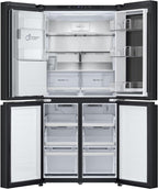 LG GMG861EPAE InstaView SLIM Multi-Door, Klasse E, 508 L, Kühlschrank mit Gefrierfach, Eis-, Crushed Ice- Wasserspender mit UVnano, Total NoFrost, Smart Inverter Kompressor, Wi-Fi, Farbe Matte Black