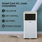 Comfee Mobiles Klimagerät Breezy Cool Pro 2.6,9000 BTU 2,6kW, Kühlen&Ventilieren&Entfeuchten,APP-Steuerung,Raumgröße bis 88m³(33㎡),Mobile Klimaanlage mit Abluftschlauch