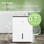 Comfee Luftentfeuchter, 30L/24h, Raumgröße ca. 180m³(80m²), Intelligenter Entfeuchtermodus, 24H Timer, Wassertank 3L, MDDP-30DEN7