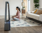 Rowenta QU5062 Eclipse 3in1 Luftreiniger | Heizlüfter | Ventilator | filtert 99,9% der Partikel | für 30 m2 Raumgre | schnelle Heizung bis zu 35°C | automatischer Tag- und Nachtmodus | Schwarz/Grau