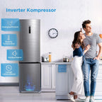 Midea MERB276FGE02A Fridge/Freezer Combination, 180 cm Height, NoFrost, Double Control, Super Cooling Function, 219 kWh per Year, Fridge Capacity 199 L, 71 L Freezer Capacity