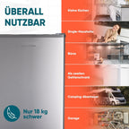 Stillstern Mini Gefrierschrank (42L) -18°C, Eiswürfelschale, Schloss, Türanschlag wechselbar, 4-Sterne Tiefkühlschrank für Camping/Büro Gefriertruhe Klein Gefrierschrank Klein Tiefkühltruhe