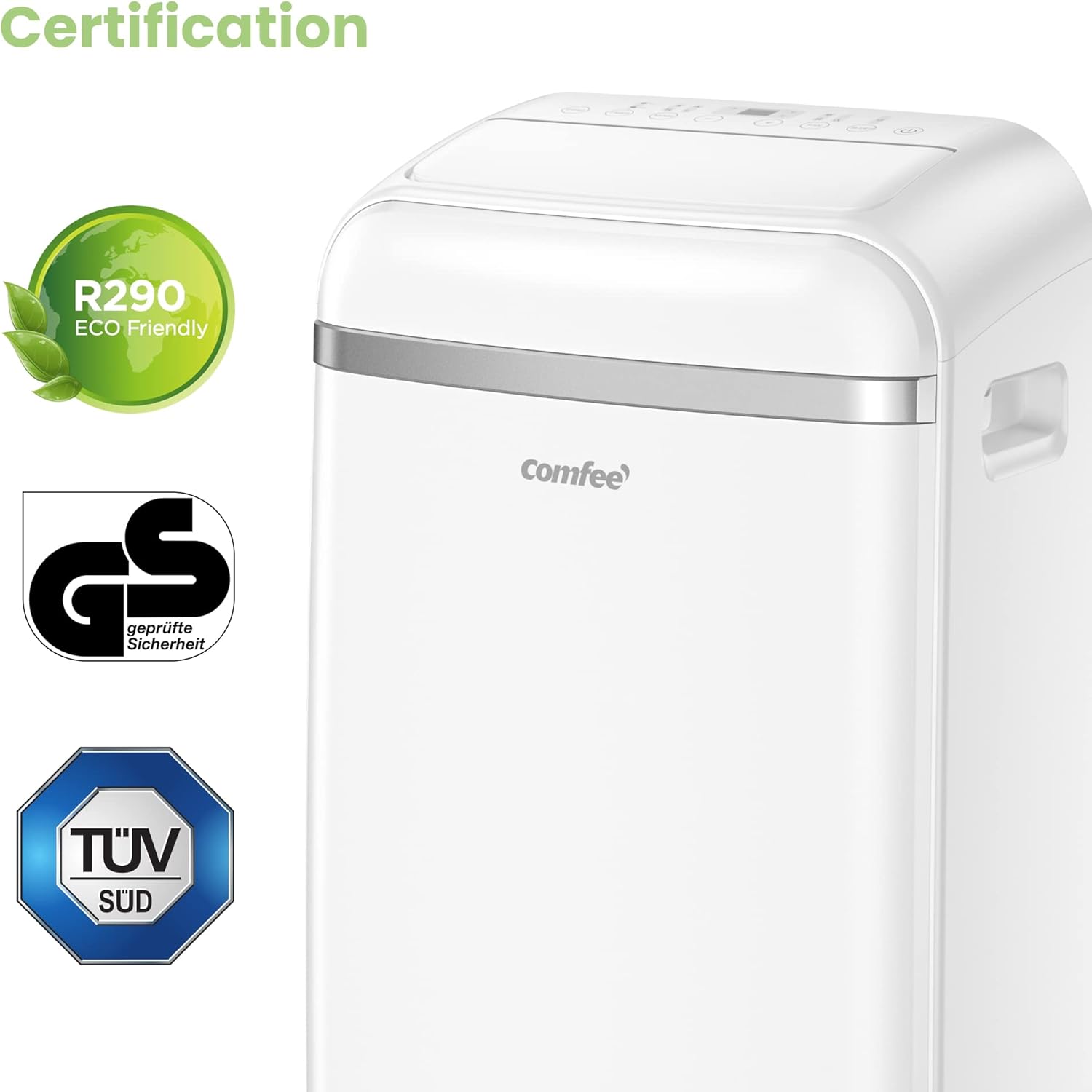 Comfee Mobiles Klimagerät MPD1-12CRN7, 12000 BTU 3,5kW, Kühlen&Ventilieren&Entfeuchten, Raumgröße bis 117m³(43㎡), Mobile Klimaanlage mit Abluftschlauch