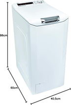 Hoover H-WASH 300 H3TFMQ48TAMCE-84 Waschmaschine Toplader / 8 kg / 1400 U/Min/BPM Inverter Motor/Power Care System/All in One Programm/Slow Motion Öffnungsmechanismus/deutsche Bedienblende