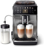 Saeco GranAroma Fully Automatic Espresso Machine, 16 Beverages, 6 User Profiles, Colored TFT Display, Metal Front, SM6585/00