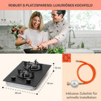 Klarstein Gasherd, Einbau-Gasherd für Propan Gasflasche, Gaskochfeld 4 Flammig, Gasherd für Küche, Camping & Wohnmobil, 8000 W Kochplatte, LPG Gaskocher, Herdplatte für Propangas, Edelstahl Gas-Herd