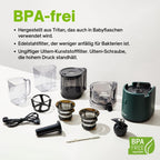 HUROM | Entsafter Gemüse und Obst | Slow Juicer | H320N | Elektrische Kaltpresse | Ruhiger Motor | Leicht zu Reinigen | mit groem Behlter und Siebfilter 2L | 200 Watt | BPA Frei | Schwarz