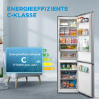 Midea MERB276FGE02A Fridge/Freezer Combination, 180 cm Height, NoFrost, Double Control, Super Cooling Function, 219 kWh per Year, Fridge Capacity 199 L, 71 L Freezer Capacity
