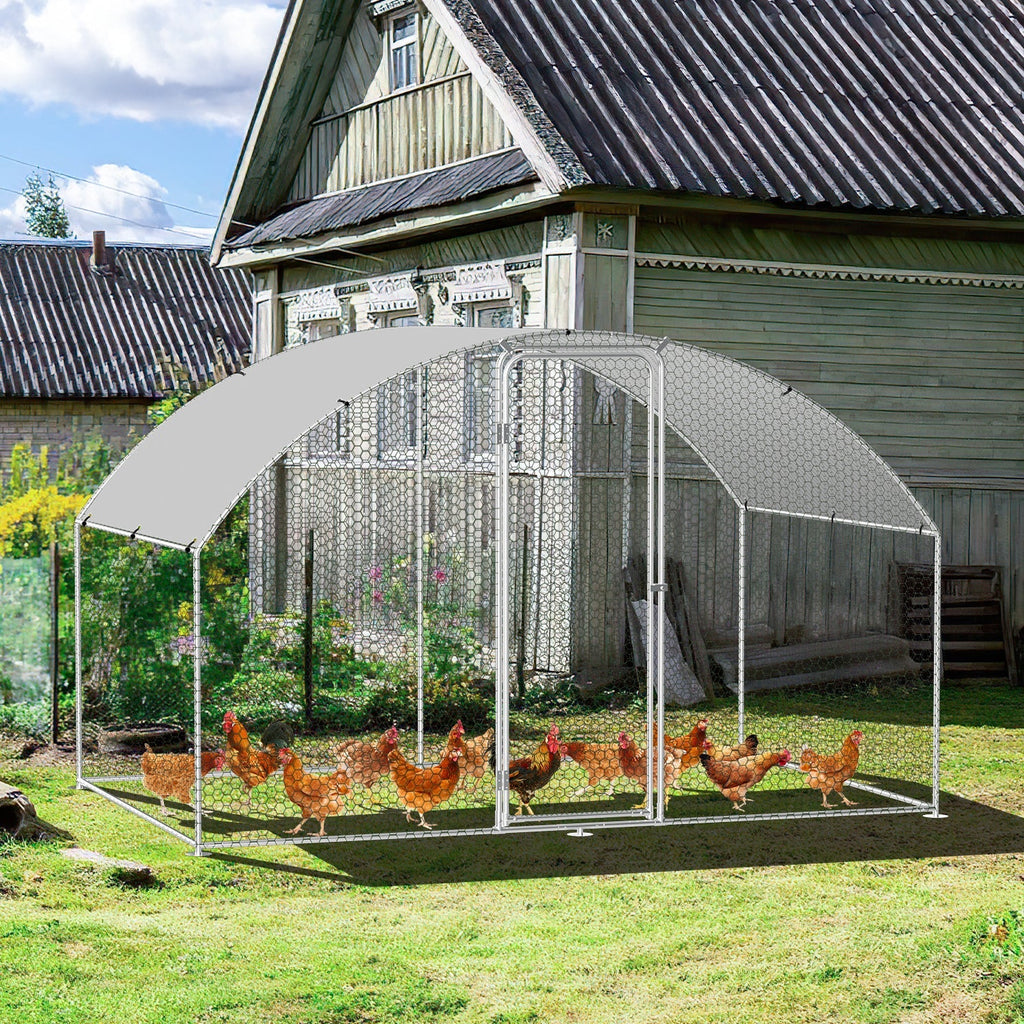Sonnewelt Hühnerstall Freilaufgehege Kuppeldach Verzinktem Stahl 3x2x2m
