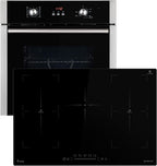 Autarkes Herdset: 60cm Einbaubackofen BO8805SS + 59cm Kochfeld CH5901RL | Grill | Heißluft | Automatik-Timer | 2-fach Wärmeschutzverglasung | Kindersicherung | Knebelbedienung | SET8805CH59RL