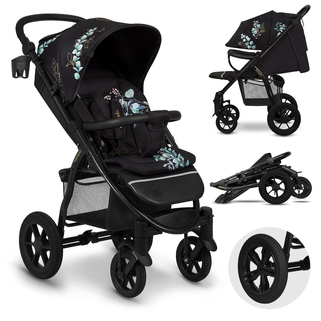 LIONELO Annet Plus Buggy bis 22 kg mit Liegefunktion, Kinderwagen klein zusammenklappbar mit Zubehör, Eva-Schaum-Räder, Moskitonetz, Fußdecke Getränkehalter, Korb