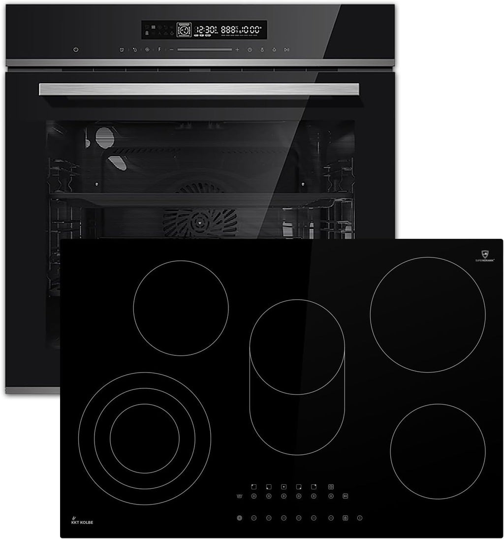 Autarkes Herdset: 60cm Einbaubackofen EB8017ED | 59cm Induktionskochfeld IH85901FZ | Katalyse | Pizzafunktion | Grill | Umluft | Heißluft | Automatik-Timer | SET8017IH592FZ