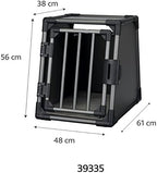 TRIXIE Hunde-Transportbox, Aluminium, L: 92 x 64 x 78 cm, grafit, rutschfste Liegematte, Klettleiste am Boden, Sicherheitsverschluss, stabil und geruscharm, hochgeschlossene Wnde - 39338