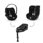 CYBEX Gold Babyschale Cloud G i-Size Comfort, Inkl. Neugeboreneneinlage, Ab Geburt bis ca. 24 Monate, Für Kinder ab 40 cm bis 87 cm, Max. 13 kg, Moon Black