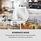 Klarstein Mini Kühlschrank mit Glastür für Zimmer, Getrnkekühlschrank mit Verstellbaren Ablagen, Kleiner 80 Liter, Indoor/Outdoor Kühlschrank Leise