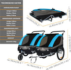 Tiggo S2 Kinderanhänger mit Federung Jogger 2 in 1 Kinder Buggy fahrradanhänger Anhänger 360° Drehbar