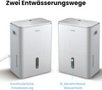 Comfee Luftentfeuchter, 30L/24h, Raumgröße ca. 180m³(80m²), Intelligenter Entfeuchtermodus, 24H Timer, Wassertank 3L, MDDP-30DEN7
