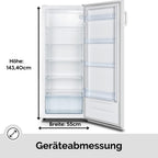 PKM Stand Kühlschrank weiß Höhe 143cm x Breite 58,8cm KS242.0A++