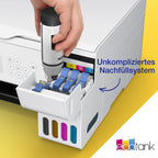 Epson EcoTank ET-2826 A4-Multifunktions-Wi-Fi-Tintentankdrucker, mit einem im Lieferumfang enthaltenen Vorrat an Tinten bis zu 3 Jahren