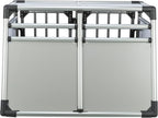 TRIXIE Hunde-Transportbox, Aluminium, L: 92 x 64 x 78 cm, grafit, rutschfste Liegematte, Klettleiste am Boden, Sicherheitsverschluss, stabil und geruscharm, hochgeschlossene Wnde - 39338