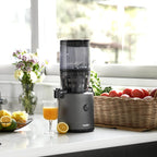 HUROM | Entsafter Gemüse und Obst | Slow Juicer | H320N | Elektrische Kaltpresse | Ruhiger Motor | Leicht zu Reinigen | mit groem Behlter und Siebfilter 2L | 200 Watt | BPA Frei | Schwarz