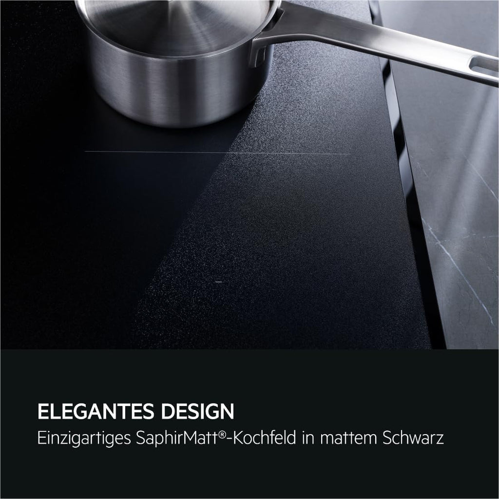 AEG Induktionskochfeld autark 80cm mit Dunstabzug / Made in Germany / 4 Flex-Kochzonen mit Bridge (Kombination 2er Zonen) / Auto-Funktion des Dunstabzugs / Aktivkohlefilter / COLI84COXB