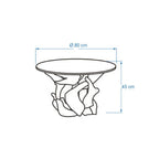 Handgearbeiteter Couchtisch IKAL aus Wurzelholz inkl. Glasscheibe  80 cm