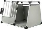 TRIXIE Hunde-Transportbox, Aluminium, L: 92 x 64 x 78 cm, grafit, rutschfste Liegematte, Klettleiste am Boden, Sicherheitsverschluss, stabil und geruscharm, hochgeschlossene Wnde - 39338