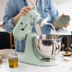 KitchenAid Küchenmaschine I Artisan I Kippbarem Food Processor I Teigknetmaschine mit 5 Zubehör | 2 Schüsseln aus Edelstahl | 4.8 L | Pistaccio