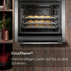 NEFF EDX442, Set bestehend aus E1ECD0AN0, N 30, Einbauherd mit CircoTherm, 60 x 60 cm, Edelstahl und M13R42N2, N 50, herdgesteuertes Elektrokochfeld, 60 cm, Schwarz, mit Rahmen aufliegend