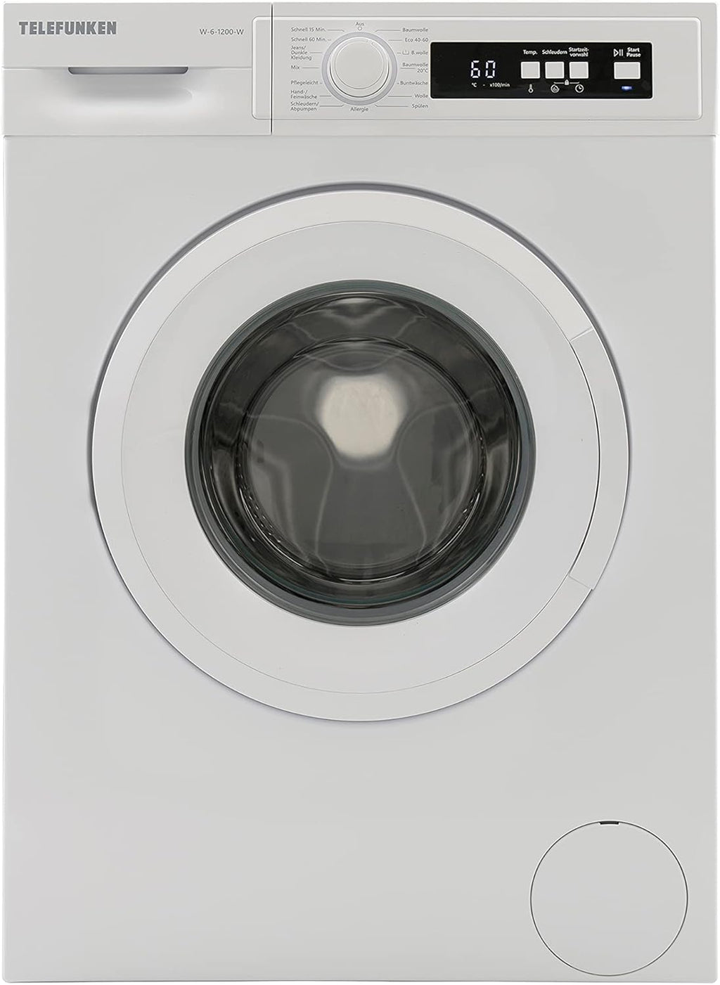 Telefunken W-01-52-W Waschmaschine (5 kg / 1000 U/Min) mit Mengenautomatik und Überlaufschutz / 15 Programme/Startzeitvorwahl/weiß