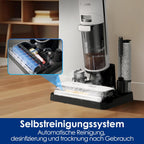 Tineco iFLOOR 5 Steam Nass Trockensauger, 120℃ Hochtemperatur-Dampf, Dampfreiniger mit Kabel, Selbstreinigung Nasssauger, Hartholz bodenreiniger für klebrige Verschmutzungen, Essensreste