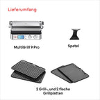 Braun MultiGrill 9 CG 9047 Kontaktgrill mit Grill-, Flach- und Waffelplatten, Grillpositionen: Kontakt, BBQ, Ofen, Spülmaschinenfeste Platten, Fettauffangschale, 230° Höchsttemperatur, Boost-Funktion