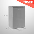 TELEFUNKEN Kühlschrank ohne Gefrierfach, Freistehend, 90 L Gesamt-Nutzinhalt, Kühlschrank klein mit Gemüsefach & 3 Ablagen, Temperaturregelung, LED Innenbeleuchtung, CF-31-121-B schwarz