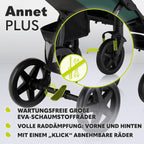 LIONELO Annet Plus Buggy bis 22 kg mit Liegefunktion, Kinderwagen klein zusammenklappbar mit Zubehör, Eva-Schaum-Räder, Moskitonetz, Fußdecke Getränkehalter, Korb