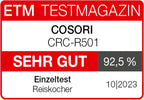 COSORI Reiskocher, Multikocher mit 17 Programme, Rice Cooker 1,8 L, Fuzzy-Logik, Dampfgarer mit Edestahleinsatz, Rezeptbuch, Slow Cooker, Premium Innentopf, Warmhaltefunktion, Timer, Schwarz