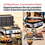 Braun MultiGrill 9 CG 9047 Kontaktgrill mit Grill-, Flach- und Waffelplatten, Grillpositionen: Kontakt, BBQ, Ofen, Spülmaschinenfeste Platten, Fettauffangschale, 230° Höchsttemperatur, Boost-Funktion