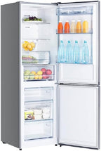 Hisense RB327N4AD2 Kühl-Gefrierkombination/ NoFrostPlus/ Multiflow 360°/ HolidayMode/ FreshZone/ 182,4 cm/ Kühlteil 171 l/ Gefrierteil 85 l/ 41 dB/ 287 kWh/ Jahr/ Edelstahl-Look