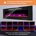 Sonnewelt Elektrokamin Wandkamin Einstellbarer Thermostat 750w/1500w