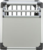 TRIXIE Hunde-Transportbox, Aluminium, L: 92 x 64 x 78 cm, grafit, rutschfste Liegematte, Klettleiste am Boden, Sicherheitsverschluss, stabil und geruscharm, hochgeschlossene Wnde - 39338