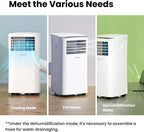 Comfee Mobiles Klimagerät Breezy Cool Pro 2.6,9000 BTU 2,6kW, Kühlen&Ventilieren&Entfeuchten,APP-Steuerung,Raumgröße bis 88m³(33㎡),Mobile Klimaanlage mit Abluftschlauch