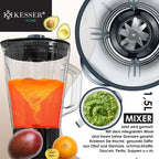KESSER® 3 in 1 Universal Küchenmaschine K-KM 3000 mit Fleischwolf Knetmaschine Multifunktionale Rührmaschine 5,5L Schüssel mit 3 Rührwerkzeuge, 1,5L Entsafter, Zubehör-Set, Pasta & Gebäckformen
