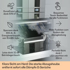 Klarstein Downdraft-Dunstabzugshaube, Versenkbare Abzugshaube, Leise Dunstabzugshauben mit Filter, Dunstabzugshaube 60cm, Umluft/Abluft Dunsthaube mit 10 Stufen, Dunstabzug 576 m³/h Luftstrom