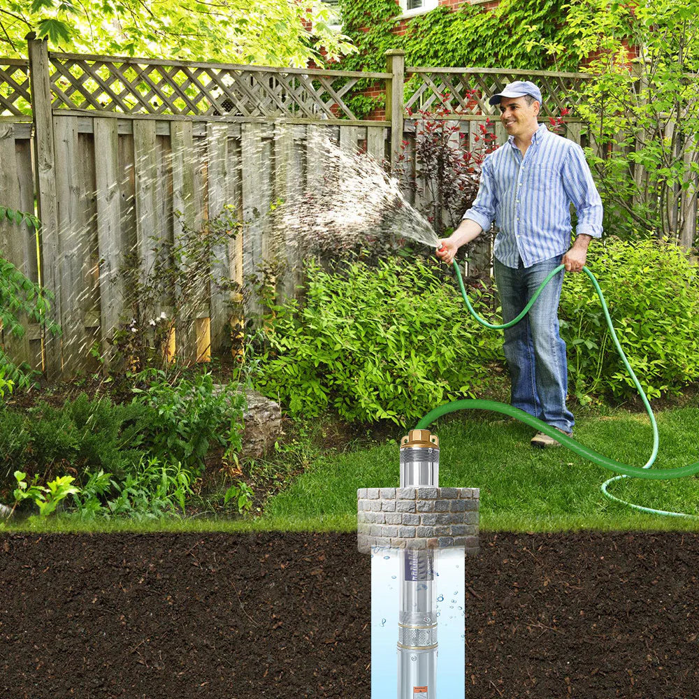 Sonnewelt Tiefbrunnenpumpe für Gartenbewsserung Edelstahl