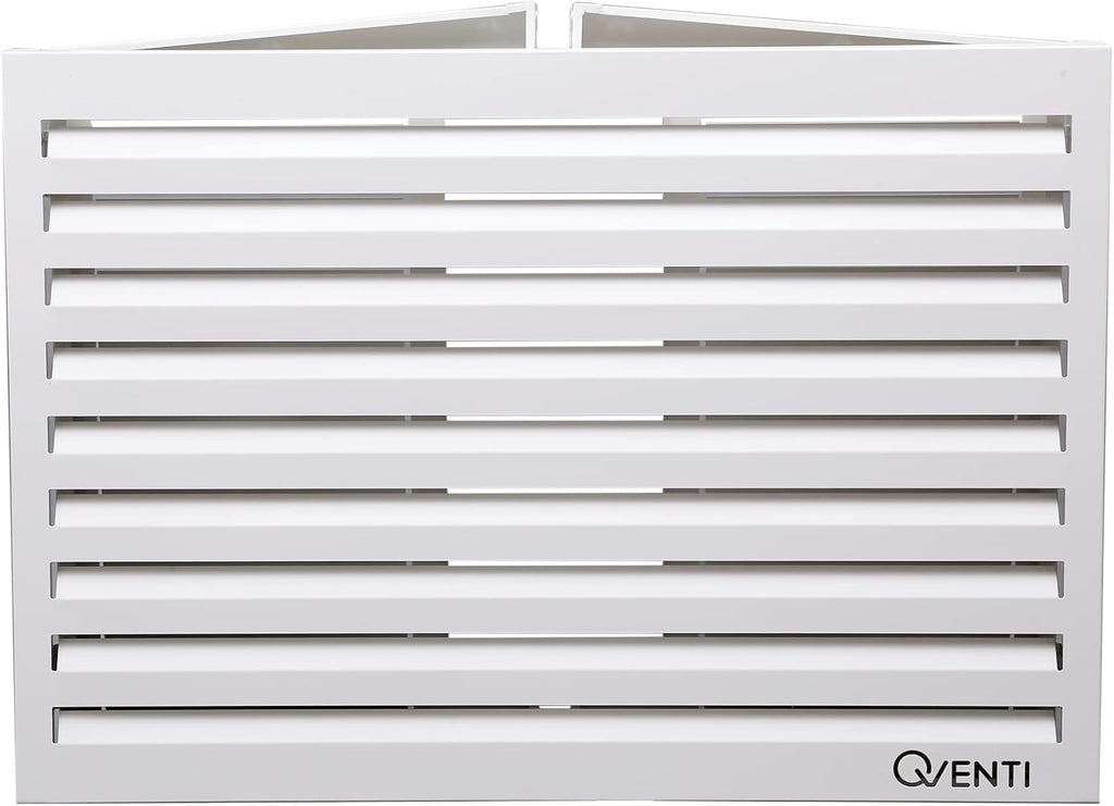 Qventi Abdeckung für Klimaanlage - Anthrazit/Grau - Aluminium - Schutzgitter - Verkleidung - Einfache Montage - Größe S - Außenmaße (LxBxH): 100 x 50 x 75 cm