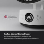 MEACO MeacoFan Sefte® Tischventilator - 10 Luftumwälzer mit 12 Geschwindigkeiten - Horizontale und vertikale Oszillation - 3 Oszillationsbereiche - Ultraleise, ferngesteuerte Kühlung, Schwarz