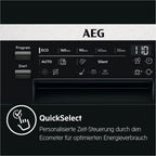 AEG Vollintegrierter Geschirrspüler 60cm, Spülmaschine Serie 7000: mit Glasschutz, Energieklasse A, Besteckschublade, personalisierte Zeit-Steuerung, leise 41dB, ComfortRails, Wasserstopp, FSE7676AP