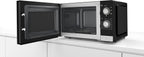 Bosch FFL023MS2 Serie 2 Mikrowelle, 26 x 44 cm, 800 W, Drehteller 27 cm, Türanschlag Links, AutoPilot 7 7 Automatikprogramme, Reinigungsunterstützung, LED-Touchdisplay, Edelstahl