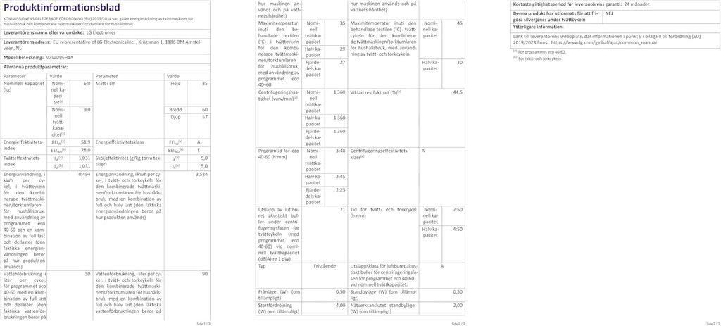 LG V7WD107H2E, Klasse E, Frontlader-Waschtrockner 10,5 - 7 kg, 1400 U/min, AI Direct Drive, Wi-Fi, Tiefenreinigung mit Dampf, TurboWash, Größere Kapazität, 62 x 60 x 85 cm ꟷ Weiß